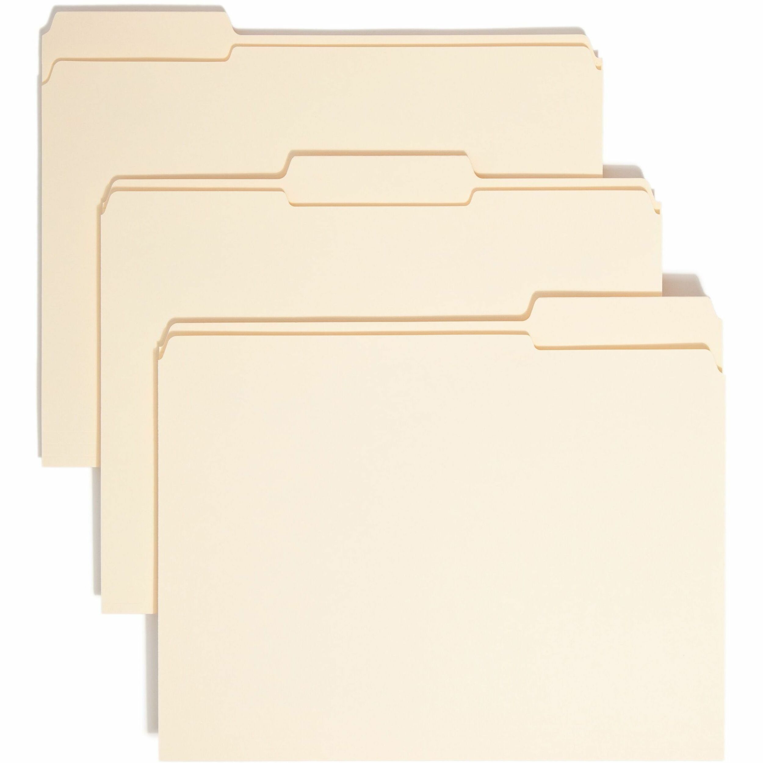 Reinforced Tab Manila File Folders, 1/3-Cut Tabs: Assorted, Letter Size, 0.75" Expansion, 11-pt Manila, 100/Box