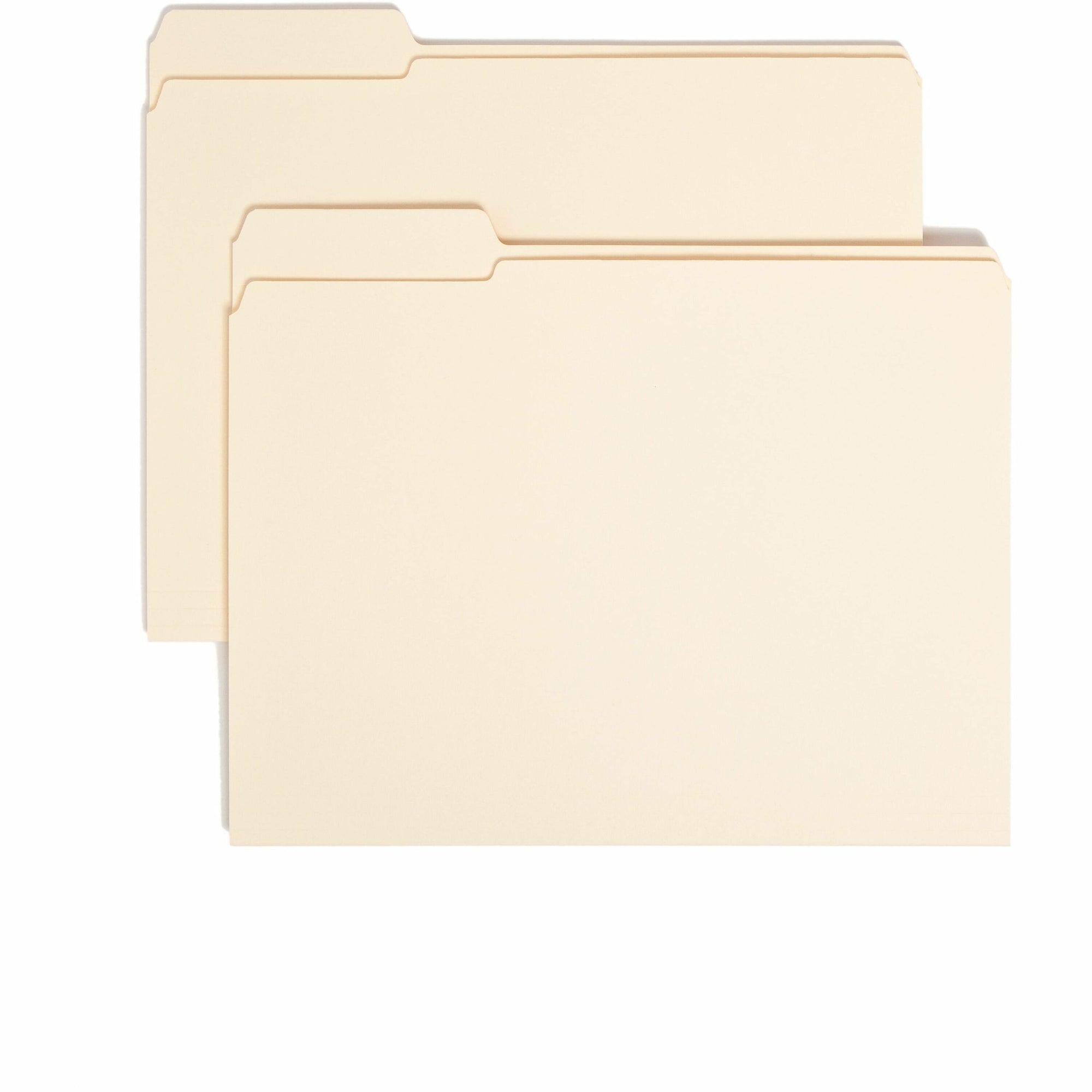 Reinforced Tab Manila File Folders, 1/3-Cut Tabs: Left Position, Letter Size, 0.75" Expansion, 11-pt Manila, 100/Box