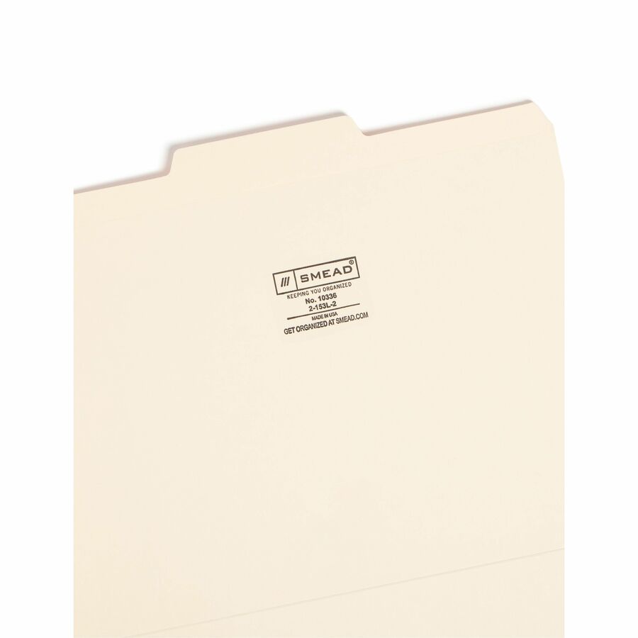 Reinforced Tab Manila File Folders, 1/3-Cut Tabs: Center Position, Letter Size, 0.75" Expansion, 11-pt Manila, 100/Box