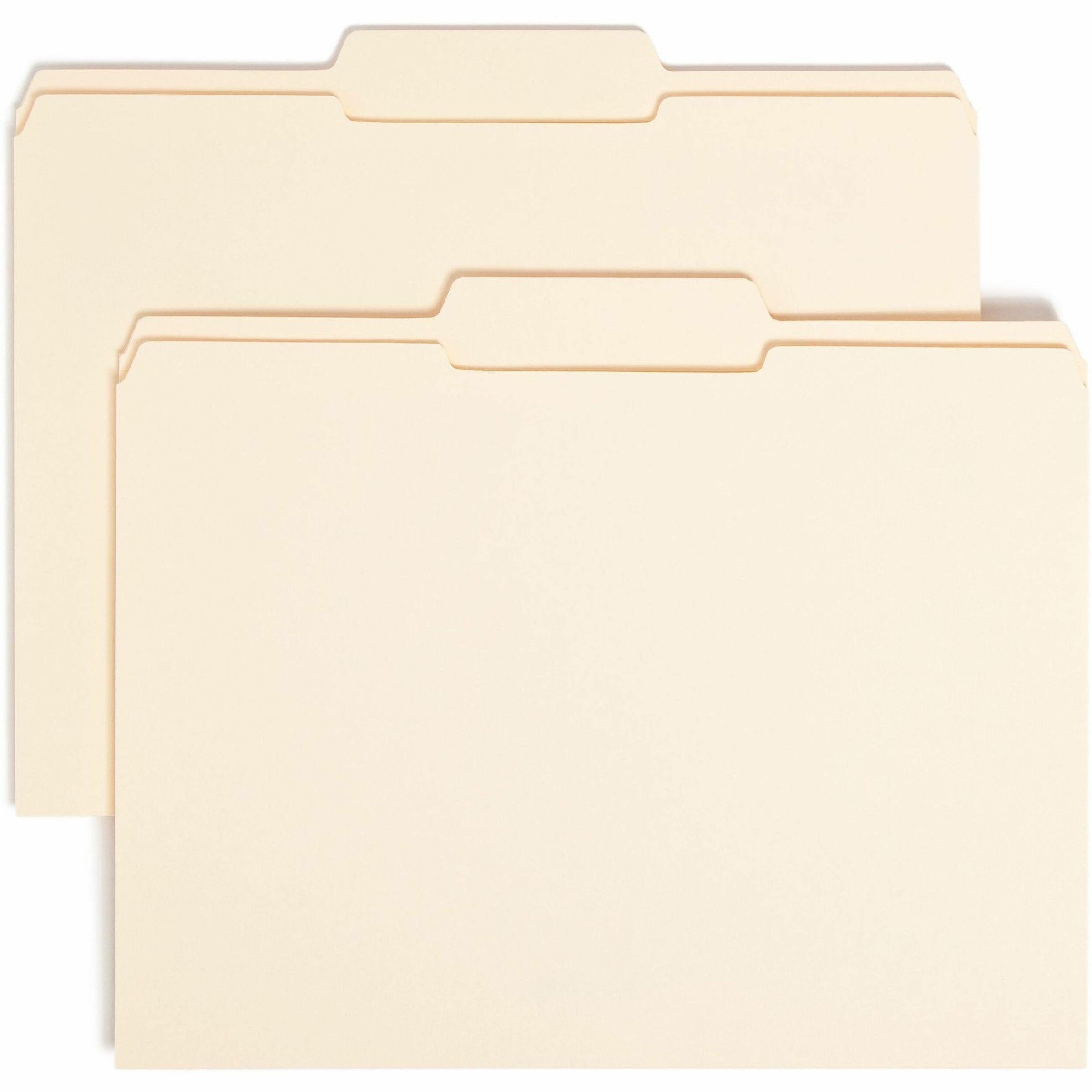 Reinforced Tab Manila File Folders, 1/3-Cut Tabs: Center Position, Letter Size, 0.75" Expansion, 11-pt Manila, 100/Box