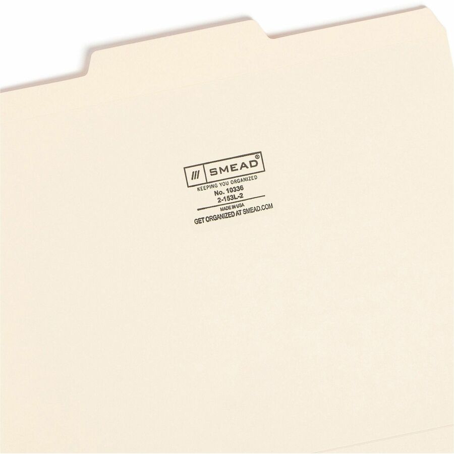 Reinforced Tab Manila File Folders, 1/3-Cut Tabs: Center Position, Letter Size, 0.75" Expansion, 11-pt Manila, 100/Box