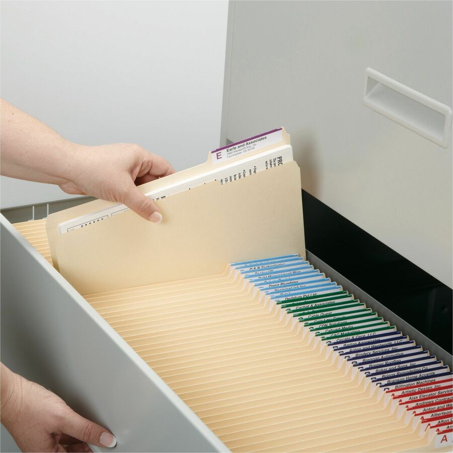 Reinforced Tab Manila File Folders, 1/3-Cut Tabs: Right Position, Letter Size, 0.75" Expansion, 11-pt Manila, 100/Box