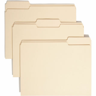 100% Recycled Manila Top Tab File Folders, 1/3-Cut Tabs: Assorted, Letter Size, 0.75" Expansion, Manila, 100/Box
