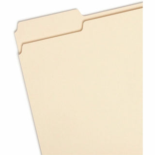 100% Recycled Manila Top Tab File Folders, 1/3-Cut Tabs: Assorted, Letter Size, 0.75" Expansion, Manila, 100/Box