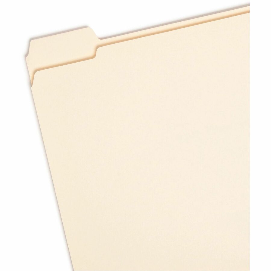 Reinforced Tab Manila File Folders, 1/5-Cut Tabs: Assorted, Letter Size, 0.75" Expansion, 11-pt Manila, 100/Box