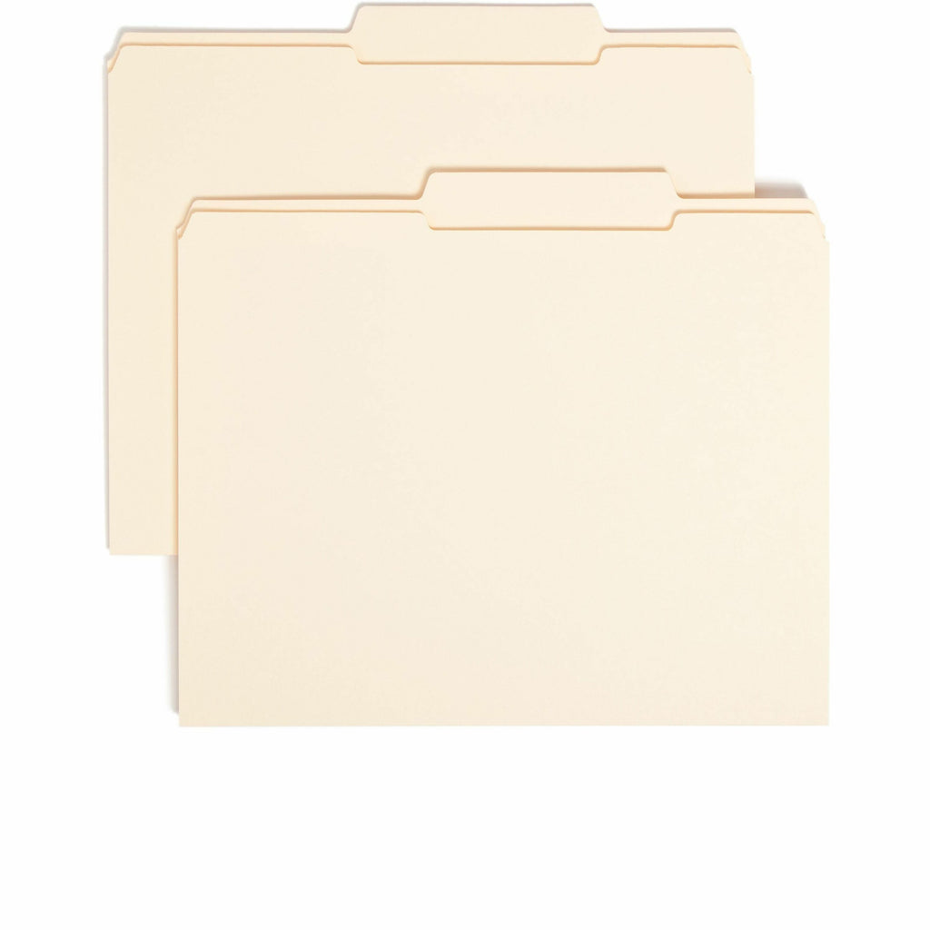 Reinforced Guide Height File Folders, 2/5-Cut Tabs: Right of Center Position, Letter Size, 0.75" Expansion, Manila, 100/Box