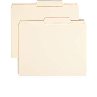 Reinforced Guide Height File Folders, 2/5-Cut Tabs: Right of Center Position, Letter Size, 0.75" Expansion, Manila, 100/Box