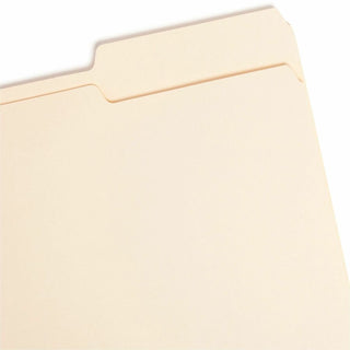 Manila Guide Height Systems File Folders, 2/5-Cut Tabs: Right of Center, Letter Size, 0.75" Expansion, Manila, 100/Box