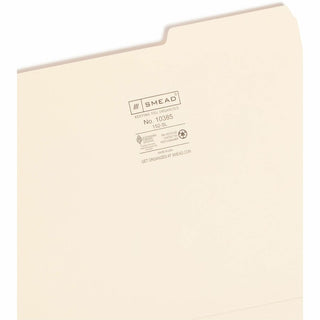 Manila Guide Height Systems File Folders, 2/5-Cut Tabs: Right of Center, Letter Size, 0.75" Expansion, Manila, 100/Box