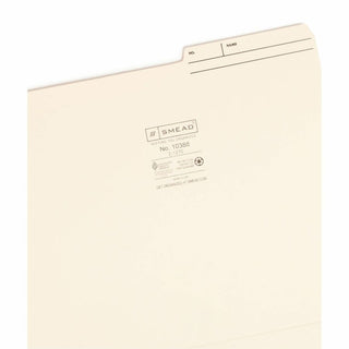 Reinforced Guide Height File Folders, 2/5-Cut Printed Tabs: Right Position, Letter Size, 0.75" Expansion, Manila, 100/Box