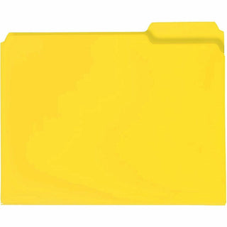 Top Tab Poly Colored File Folders, 1/3-Cut Tabs: Assorted, Letter Size, 0.75" Expansion, Yellow, 24/Box