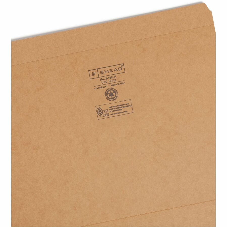 Heavyweight Kraft File Folder, Straight Tabs, Letter Size, 0.75" Expansion, 11-pt Kraft, Brown, 100/Box