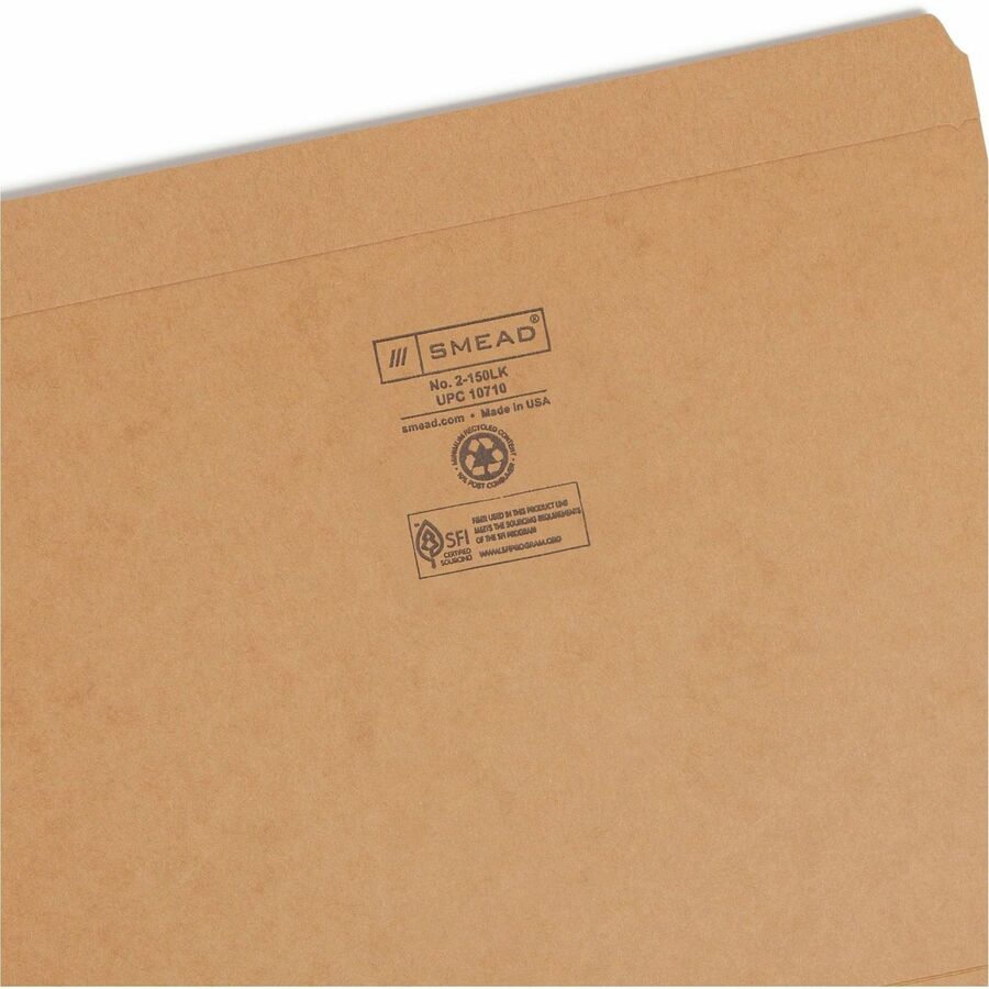 Heavyweight Kraft File Folder, Straight Tabs, Letter Size, 0.75" Expansion, 11-pt Kraft, Brown, 100/Box