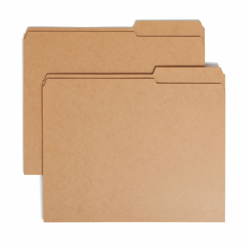 Guide Height Reinforced Heavyweight Kraft File Folder, 2/5-Cut Tabs: Right of Center, Letter, 0.75" Expansion, Brown, 100/Box