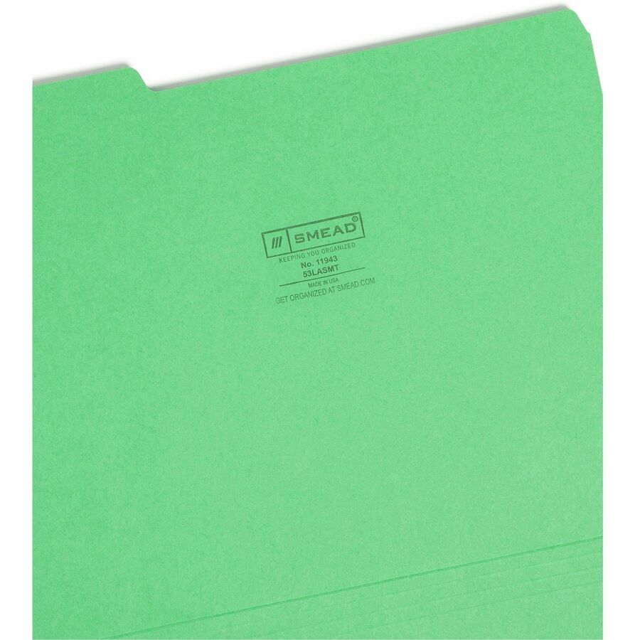 Colored File Folders, 1/3-Cut Tabs: Assorted, Letter Size, 0.75" Expansion, Assorted: Blue/Green/Orange/Red/Yellow, 100/Box