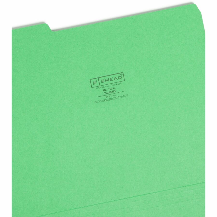 Colored File Folders, 1/3-Cut Tabs: Assorted, Letter Size, 0.75" Expansion, Assorted: Blue/Green/Orange/Red/Yellow, 100/Box
