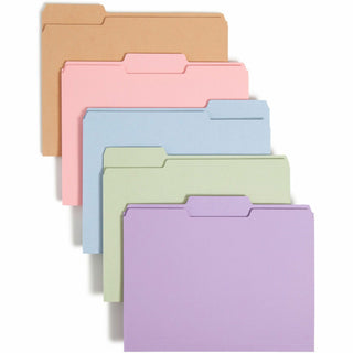 Colored File Folders, 1/3-Cut Tabs: Assorted, Letter Size, 0.75" Expansion, Assorted Colors, 100/Box