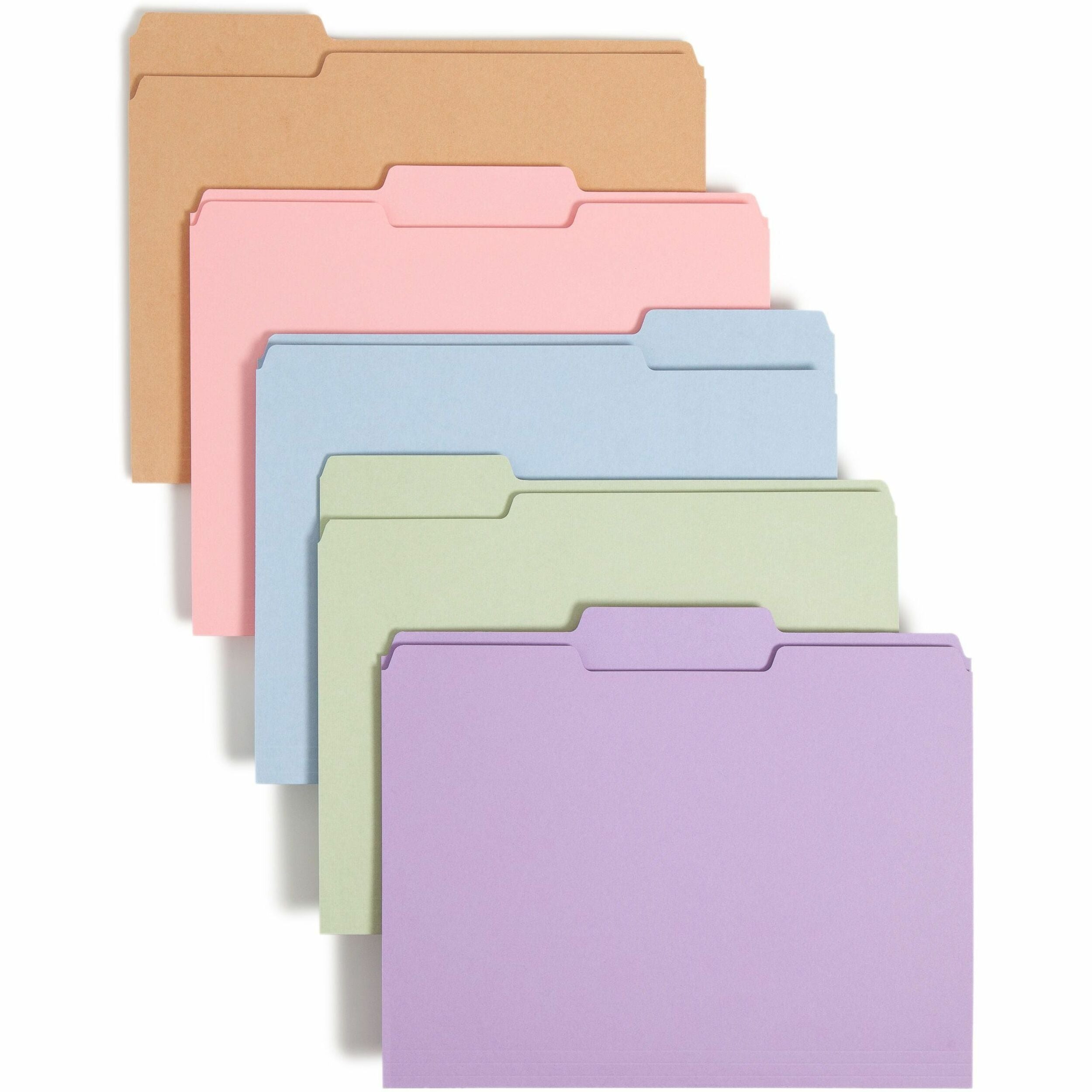 Colored File Folders, 1/3-Cut Tabs: Assorted, Letter Size, 0.75" Expansion, Assorted Colors, 100/Box