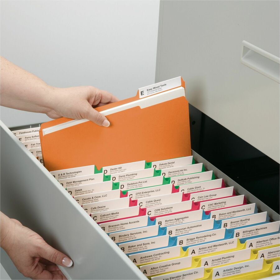 Reinforced Top Tab Colored File Folders, 1/3-Cut Tabs: Assorted, Letter Size, 0.75" Expansion, Assorted Colors, 100/Box