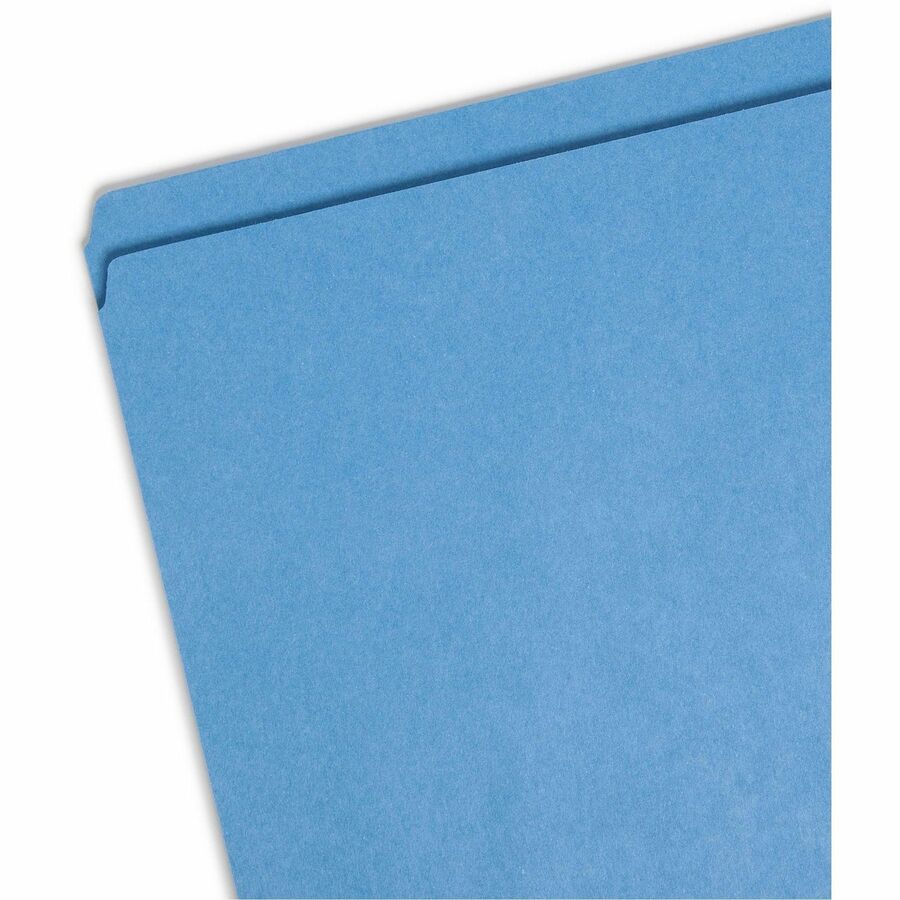 Reinforced Top Tab Colored File Folders, Straight Tabs, Letter Size, 0.75" Expansion, Blue, 100/Box
