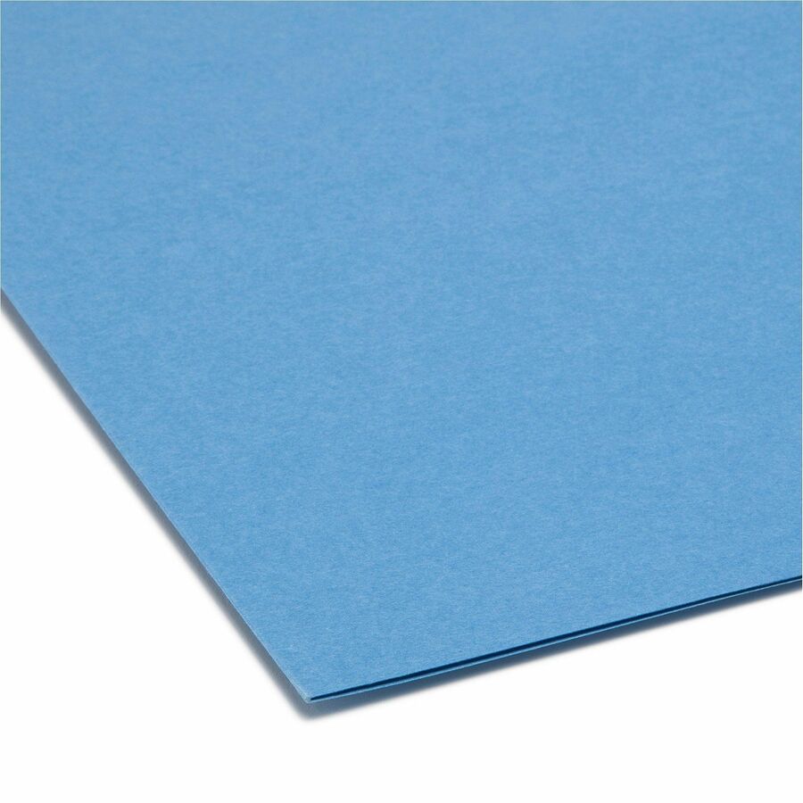 Reinforced Top Tab Colored File Folders, Straight Tabs, Letter Size, 0.75" Expansion, Blue, 100/Box