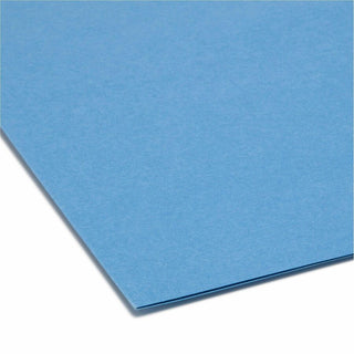 Reinforced Top Tab Colored File Folders, Straight Tabs, Letter Size, 0.75" Expansion, Blue, 100/Box