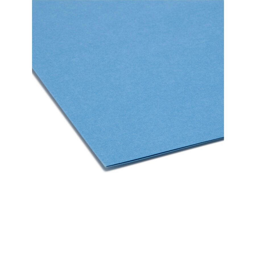 Reinforced Top Tab Colored File Folders, Straight Tabs, Letter Size, 0.75" Expansion, Blue, 100/Box