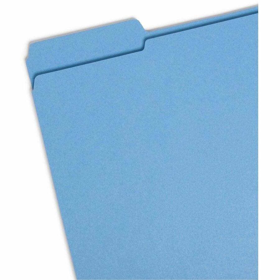 Reinforced Top Tab Colored File Folders, 1/3-Cut Tabs: Assorted, Letter Size, 0.75" Expansion, Blue, 100/Box