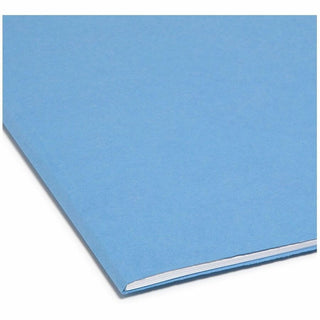 Reinforced Top Tab Colored File Folders, 1/3-Cut Tabs: Assorted, Letter Size, 0.75" Expansion, Blue, 100/Box