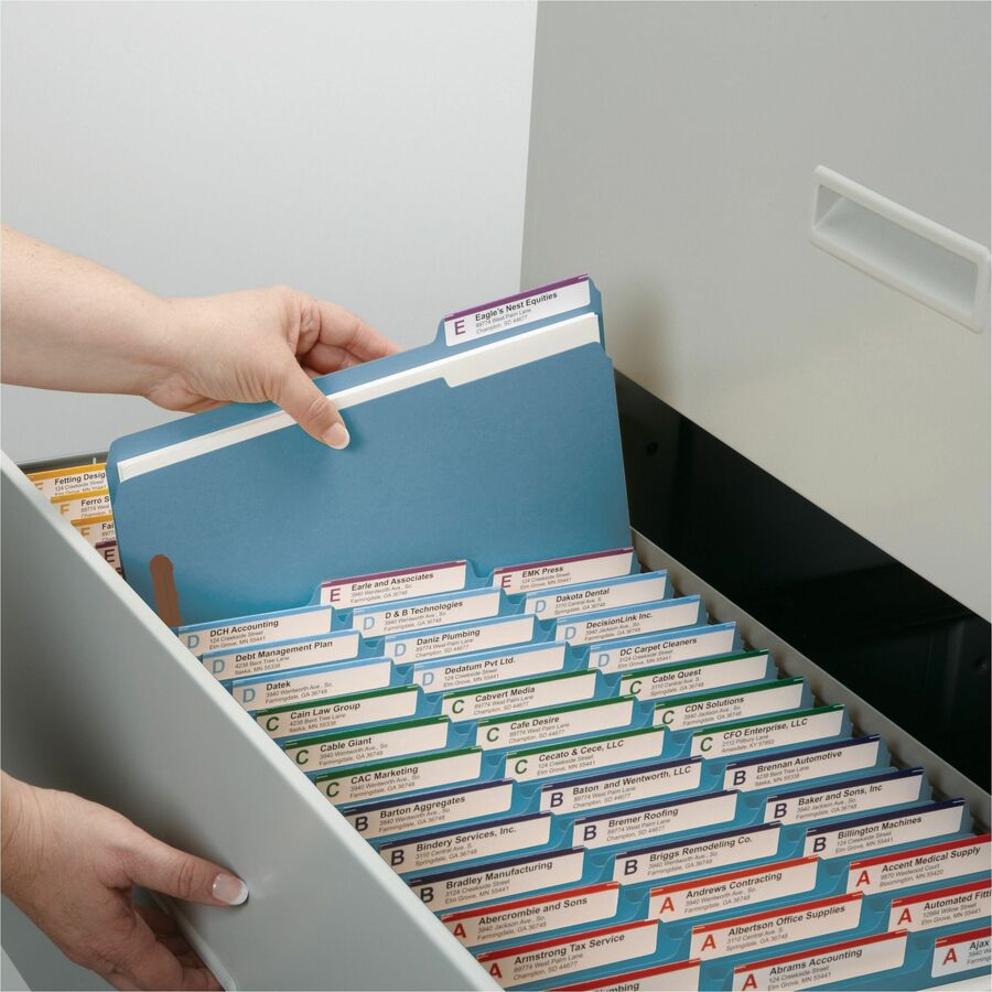Top Tab Colored Fastener Folders, 0.75" Expansion, 2 Fasteners, Letter Size, Blue Exterior, 50/Box