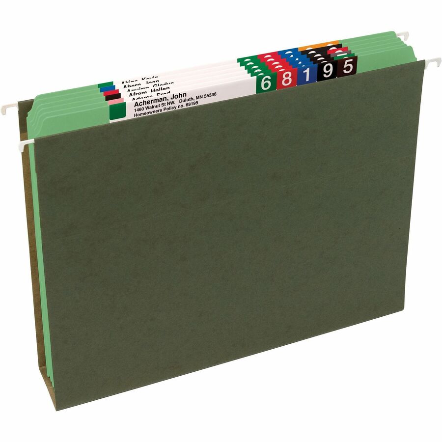 Reinforced Top Tab Colored File Folders, Straight Tabs, Letter Size, 0.75" Expansion, Green, 100/Box