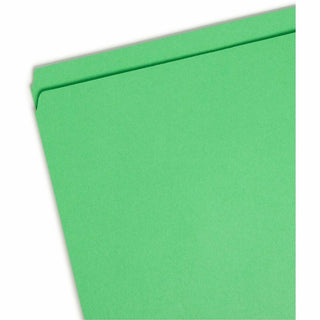 Reinforced Top Tab Colored File Folders, Straight Tabs, Letter Size, 0.75" Expansion, Green, 100/Box