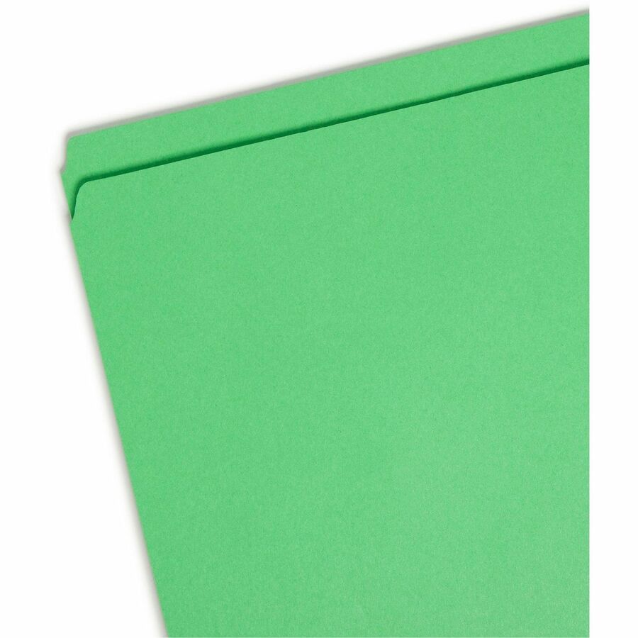 Reinforced Top Tab Colored File Folders, Straight Tabs, Letter Size, 0.75" Expansion, Green, 100/Box