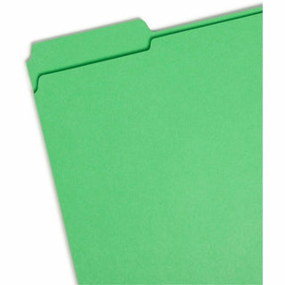 Reinforced Top Tab Colored File Folders, 1/3-Cut Tabs: Assorted, Letter Size, 0.75" Expansion, Green, 100/Box