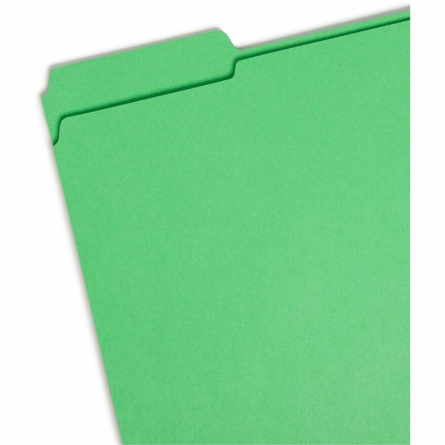 Reinforced Top Tab Colored File Folders, 1/3-Cut Tabs: Assorted, Letter Size, 0.75" Expansion, Green, 100/Box