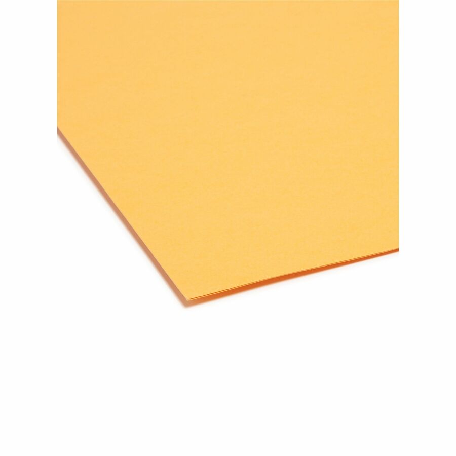Reinforced Top Tab Colored File Folders, 1/3-Cut Tabs: Assorted, Letter Size, 0.75" Expansion, Goldenrod, 100/Box