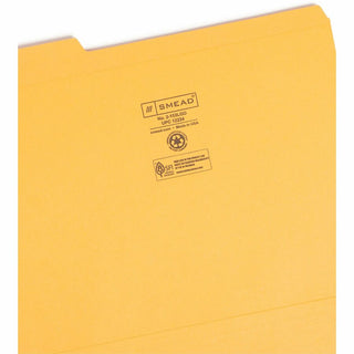 Reinforced Top Tab Colored File Folders, 1/3-Cut Tabs: Assorted, Letter Size, 0.75" Expansion, Goldenrod, 100/Box
