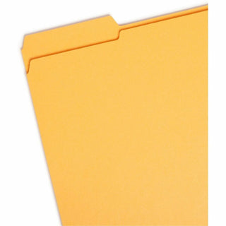 Reinforced Top Tab Colored File Folders, 1/3-Cut Tabs: Assorted, Letter Size, 0.75" Expansion, Goldenrod, 100/Box