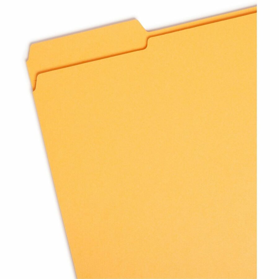 Reinforced Top Tab Colored File Folders, 1/3-Cut Tabs: Assorted, Letter Size, 0.75" Expansion, Goldenrod, 100/Box
