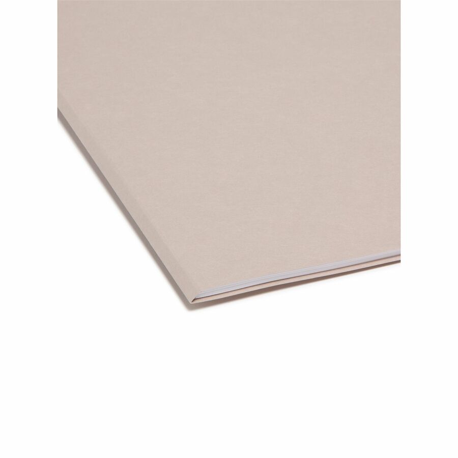 Reinforced Top Tab Colored File Folders, 1/3-Cut Tabs: Assorted, Letter Size, 0.75" Expansion, Gray, 100/Box