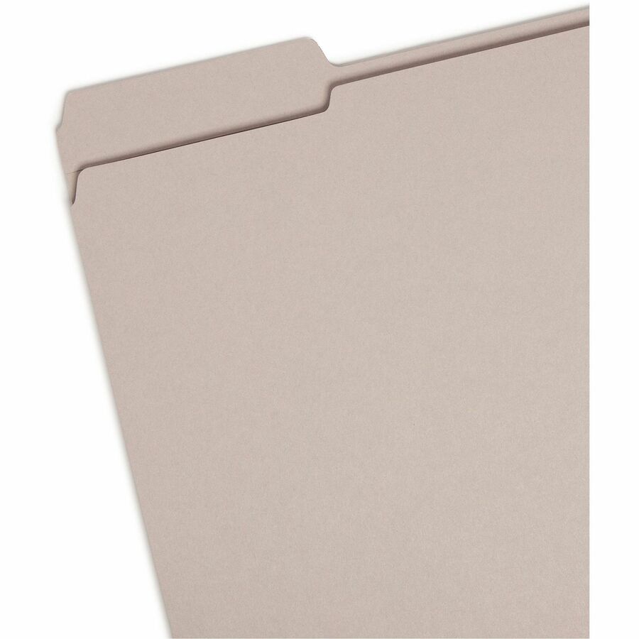 Reinforced Top Tab Colored File Folders, 1/3-Cut Tabs: Assorted, Letter Size, 0.75" Expansion, Gray, 100/Box
