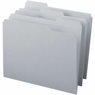 Reinforced Top Tab Colored File Folders, 1/3-Cut Tabs: Assorted, Letter Size, 0.75" Expansion, Gray, 100/Box