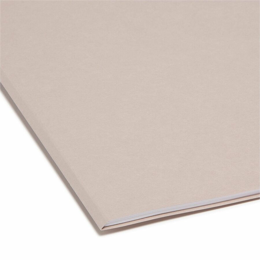 Reinforced Top Tab Colored File Folders, 1/3-Cut Tabs: Assorted, Letter Size, 0.75" Expansion, Gray, 100/Box