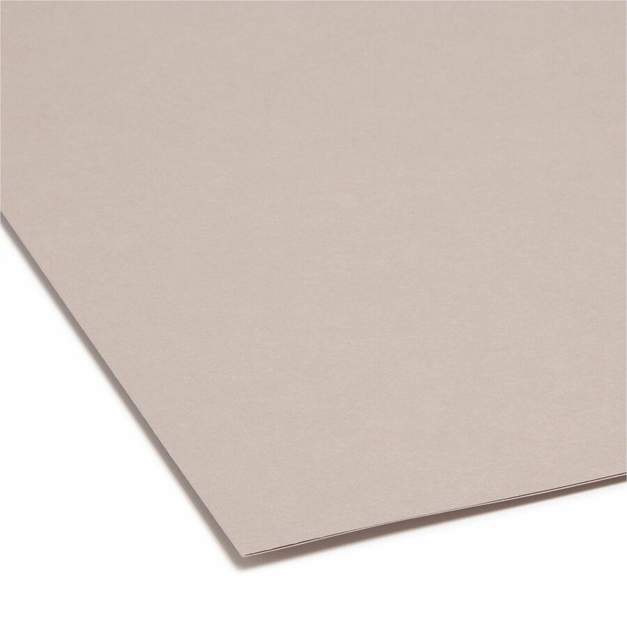 Colored File Folders, 1/3-Cut Tabs: Assorted, Letter Size, 0.75" Expansion, Gray, 100/Box