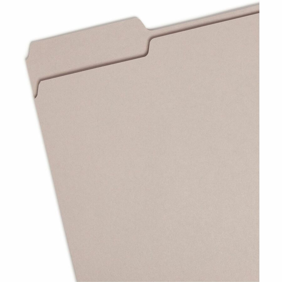 Colored File Folders, 1/3-Cut Tabs: Assorted, Letter Size, 0.75" Expansion, Gray, 100/Box