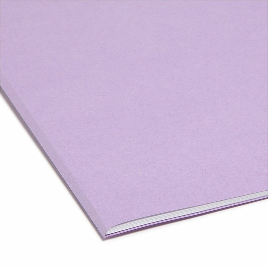 Reinforced Top Tab Colored File Folders, 1/3-Cut Tabs: Assorted, Letter Size, 0.75" Expansion, Lavender, 100/Box
