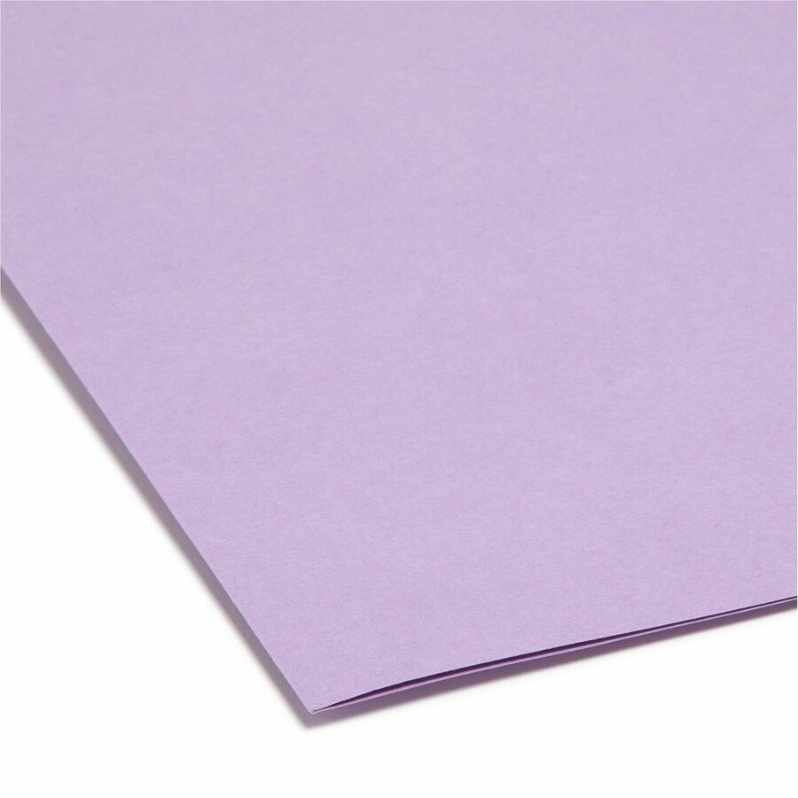 Colored File Folders, 1/3-Cut Tabs: Assorted, Letter Size, 0.75" Expansion, Lavender, 100/Box