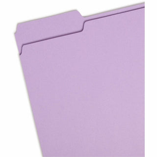 Colored File Folders, 1/3-Cut Tabs: Assorted, Letter Size, 0.75" Expansion, Lavender, 100/Box