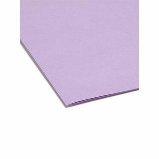Colored File Folders, 1/3-Cut Tabs: Assorted, Letter Size, 0.75" Expansion, Lavender, 100/Box