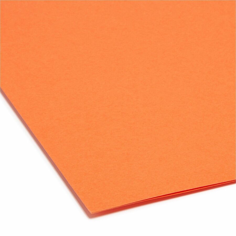 Reinforced Top Tab Colored File Folders, Straight Tabs, Letter Size, 0.75" Expansion, Orange, 100/Box